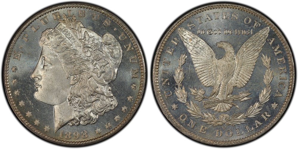 1898 Morgan dollar Deep Mirror Proof-Like (DMPL) obverse showing highly reflective fields and frosted Liberty design