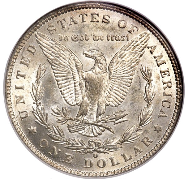1898 Morgan dollar obverse showing doubled die characteristics on the date and legend lettering under magnification